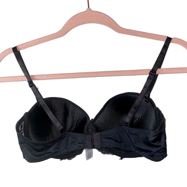 Laura Ashley Black Lace‎ Push-Up Bra 36C Underwire Padded Lingerie Bra - Image 4