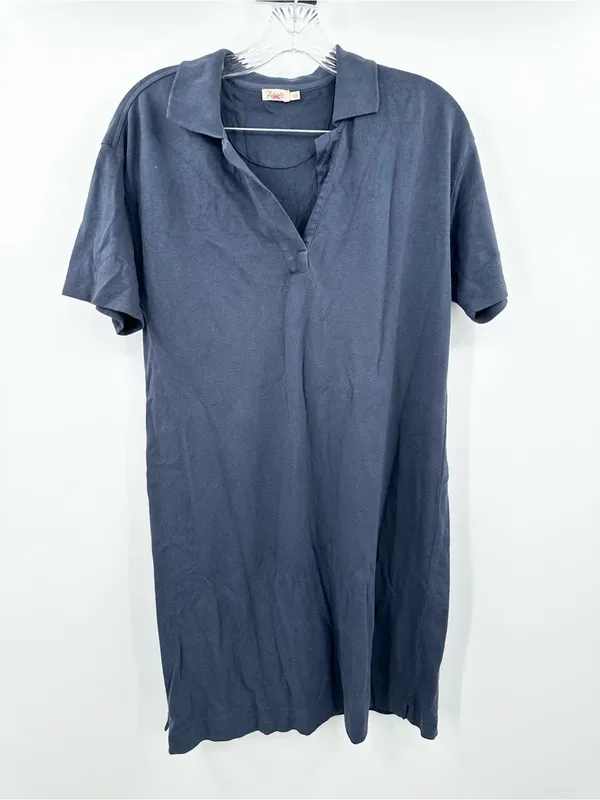 Faherty Women's Navy Blue Sunwashed Pique‎ Polo Dress Size Small - Image 2