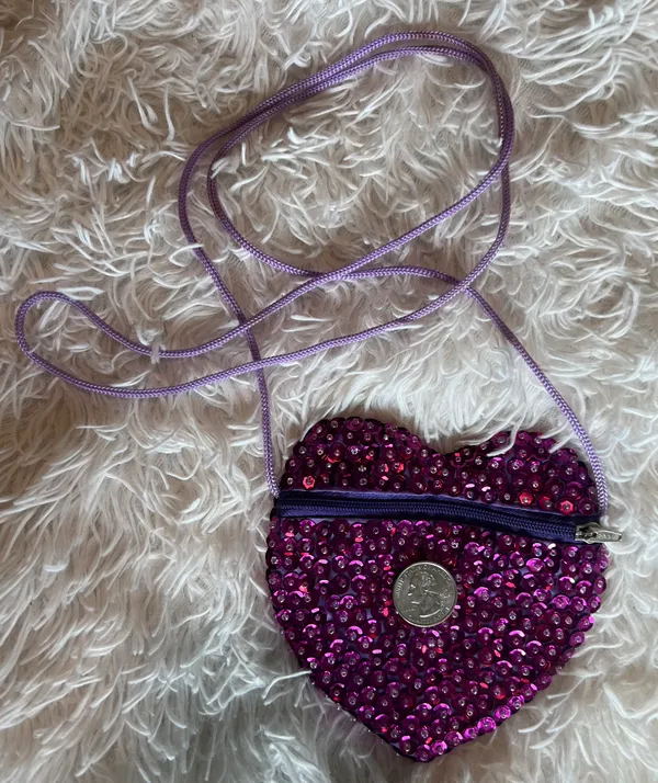 Purple Heart Sequin Purse - Image 4
