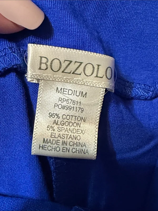 Bozzolo Cobalt Blue High-Waist Bike Shorts with White Side Stripes - Image 3