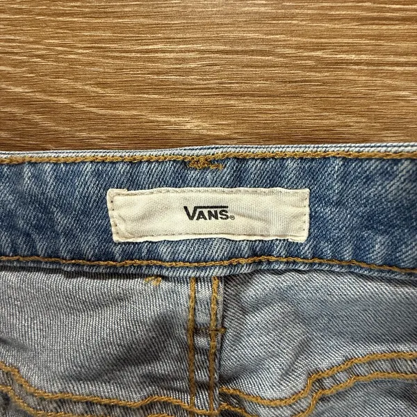Vans Jeans Women 27 High Rise Crop Straight Raw Hem Light Wash Denim Streetwear - Image 2