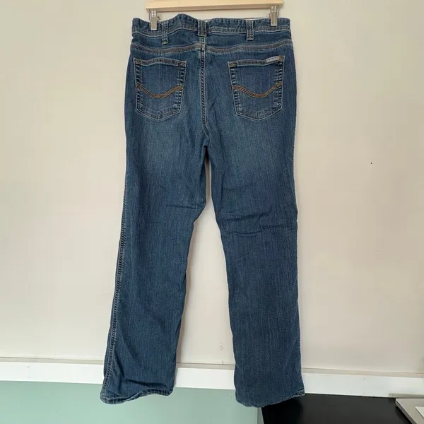 Women's Carhartt Jeans Relaxed Fit Blue Denim Size 12 flannel lined - Image 2