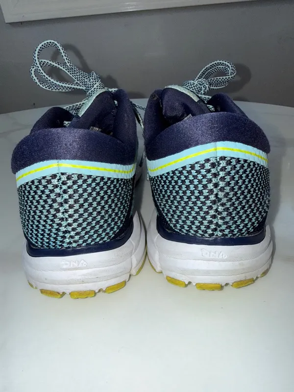 Brooks Men's Athletic Running Shoes - Navy and Lime Green - Image 5