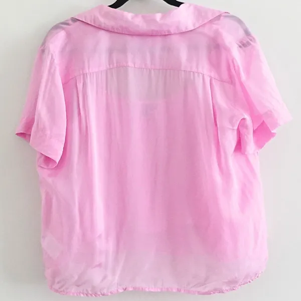J.Crew Light Bubblegum Pink 2-PC Button Down Blouse & Tank Top 2PC Set Size 4 - Image 3