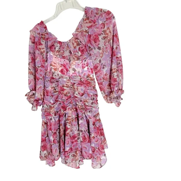 NWT For Love and Lemons Sofia Mini Dress Pink Floral Size XS - Image 7