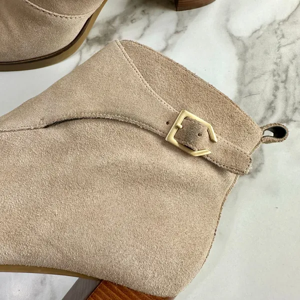 Cole Haan Harrington Grand Riding Suede Bootie Taupe Tan Size 11 Fall Classic - Image 11