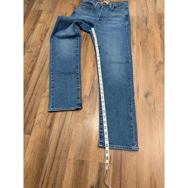 Levi's Wedgie Straight Jeans Women 27 W27 L28 High Rise Button Fly Blue Denim - Image 10