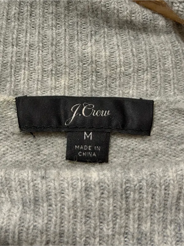 J. Crew Merino Wool Turtleneck Sweater Size Medium Gray Pullover - Image 4
