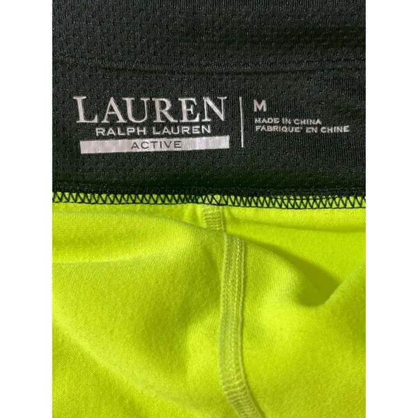 Lauren Ralph Lauren Black Neon Mid Rise Elastic Waist Active Running Shorts Sz M - Image 5