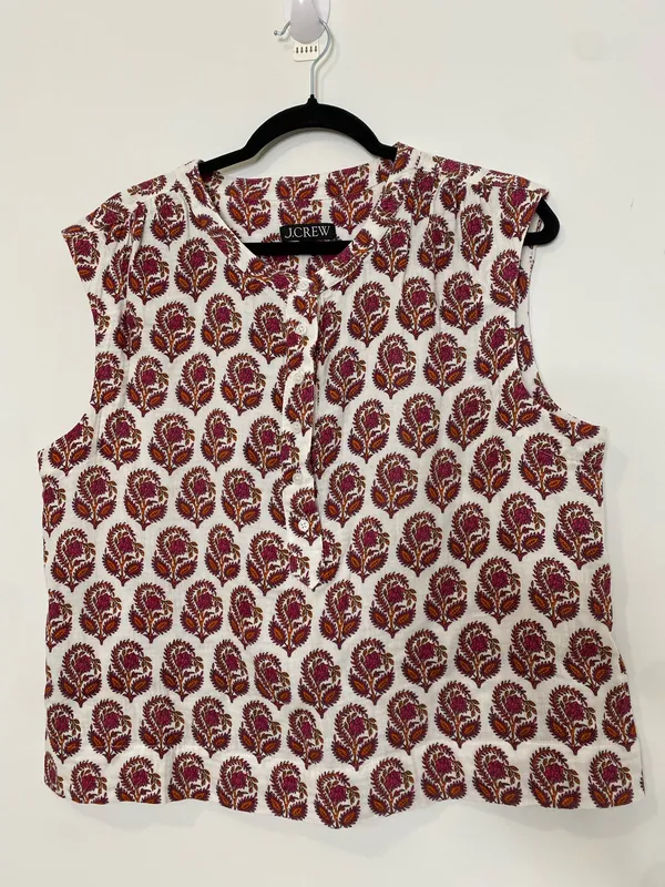 J.Crew Gauze Sleeveless Paisley Top - Image 2