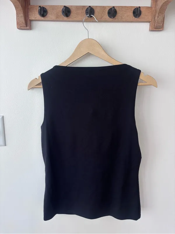 W² Black Cowl Neck Sleeveless Top | Size S | Made in USA - Image 5