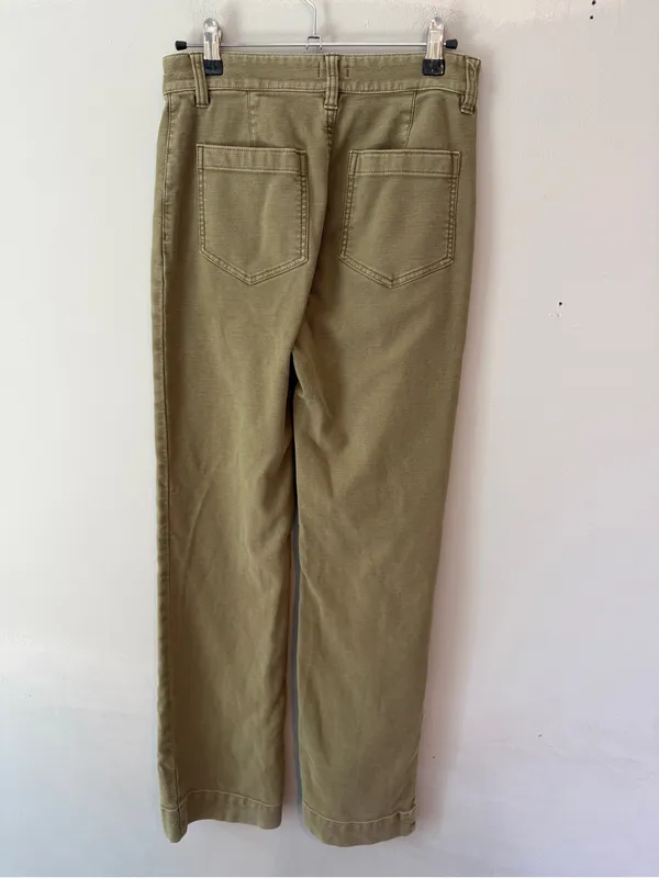Faherty Stretch Terry Patch Pocket Pants Military Olive Green 26 - Image 3