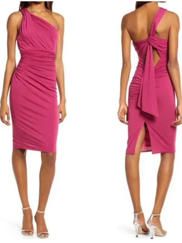 Katie May High Roller One Shoulder Nekcline Bodycon Cocktail Dress - Image 2