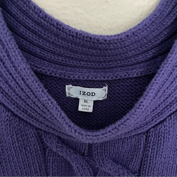Cable Knit Sweater Deep Blue Purple size XL - Image 3
