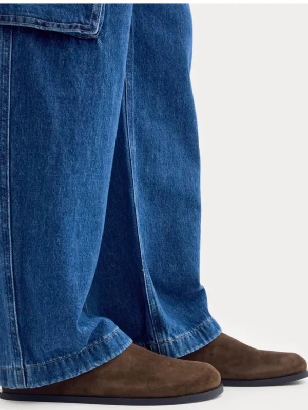 EVERLANE Suede Leather Brown Slip On Mules Clogs - Image 2
