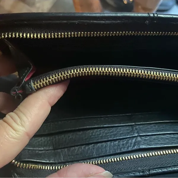 Hammitt Black Leather Wallet with Gold Studs - Image 3