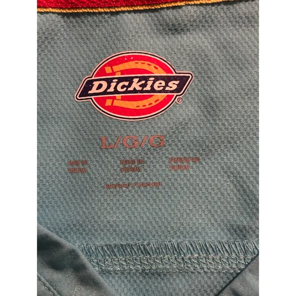 Dickies Womens V-Neck Scrub Top Blue Short Sleeve Medical Nurse Healthcare Large - Image 3
