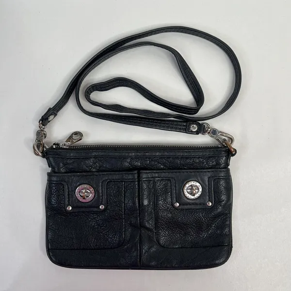 Marc By Marc Jacobs Black Pebbled Leather Adjustable Crossbody Messenger Bag - Image 3