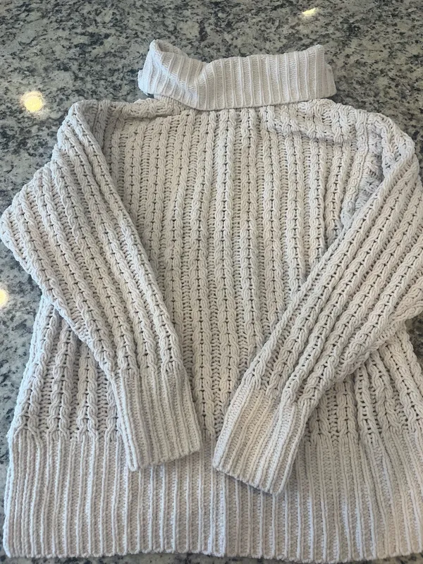 Aerie Cable Knit Sweater Cream XS - Image 3