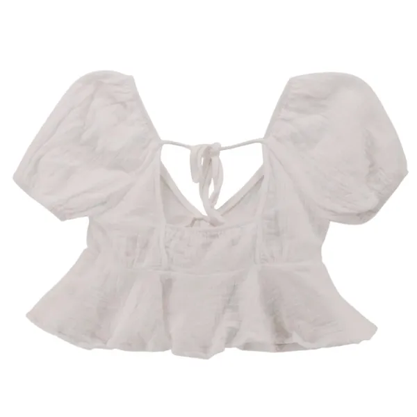 Mi Ami Francescas Gauzy Crop Top‎ Womens Size XS Milkmaid Beachy Euro Summer - Image 4
