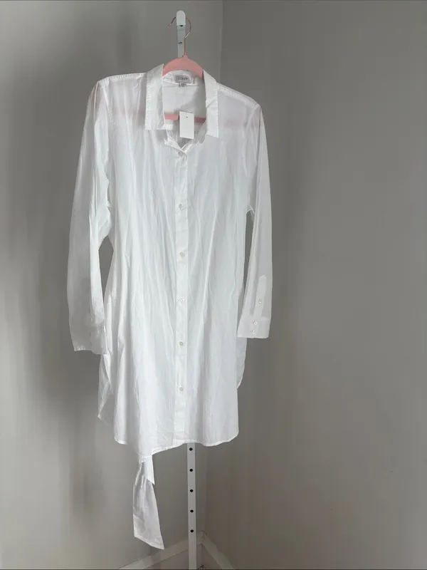 J. Crew Cover-Up Classic White Button-Front Shirt Dress Sz XXL Lightweight Airy - Image 4