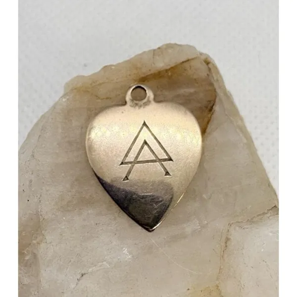 Vintage‎ Sorority Heart Charm 1/20 12K Gold Filled Greek Letter Pendant 0.98g - Image 2