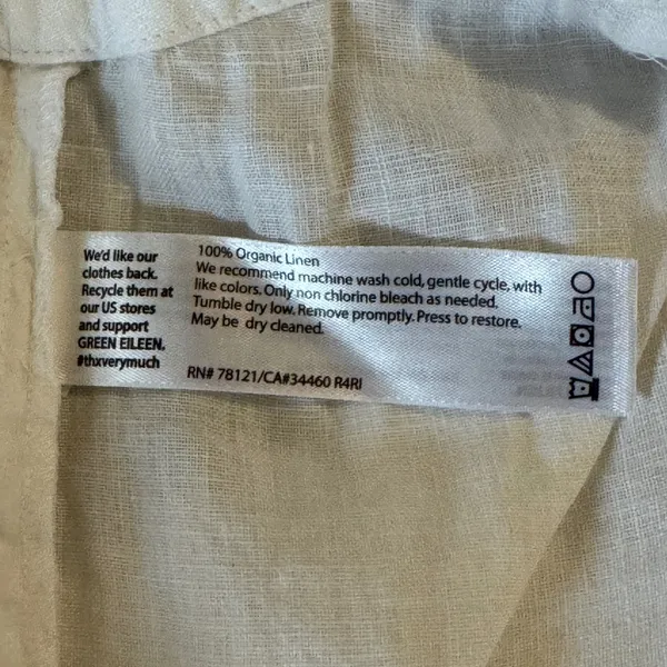 Eileen Fisher Shorts 2 White 100% Organic‎ Linen Pleated High Waist Coastal Luxe - Image 4