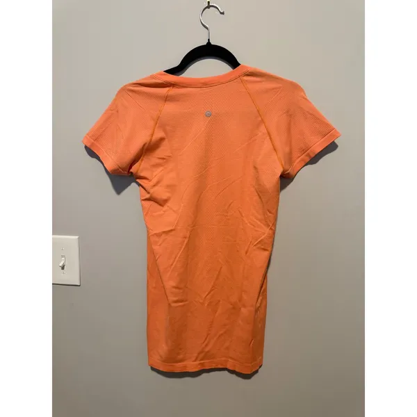 Lululemon Swiftly Tech Short Sleeve 2.0 Orange Athletic Shirt Size 8 - Image 3
