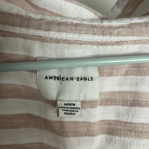 American Eagle Outfitters Pink and White Striped Shirt - Image 2