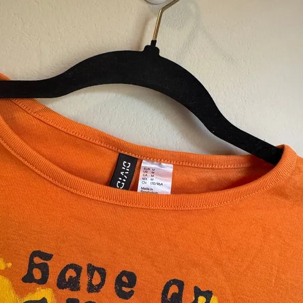 Boho Hippie Orange Cropped Graphic Tee - Image 2