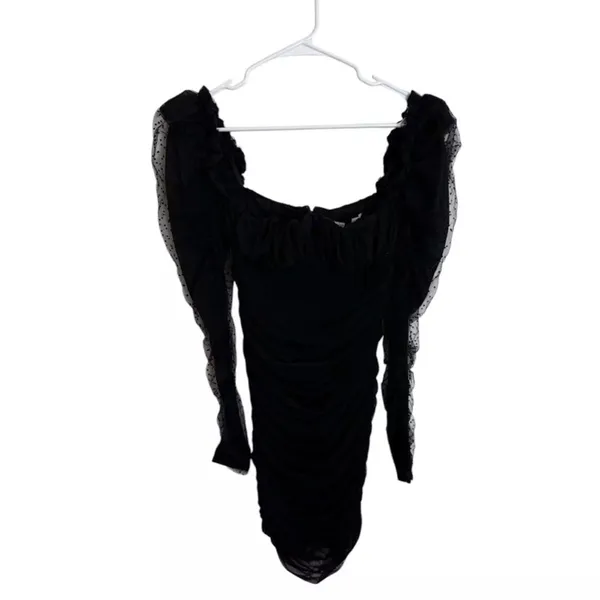 House of CB Elegant Black Long Sleeve Mini Dress - Image 5