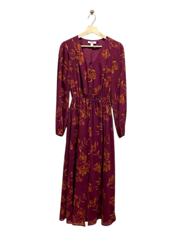 Chelsea28 Maxi Dress Burgundy Size XS Floral Coastal Wedding Bohemian Flowy Cute - Image 2