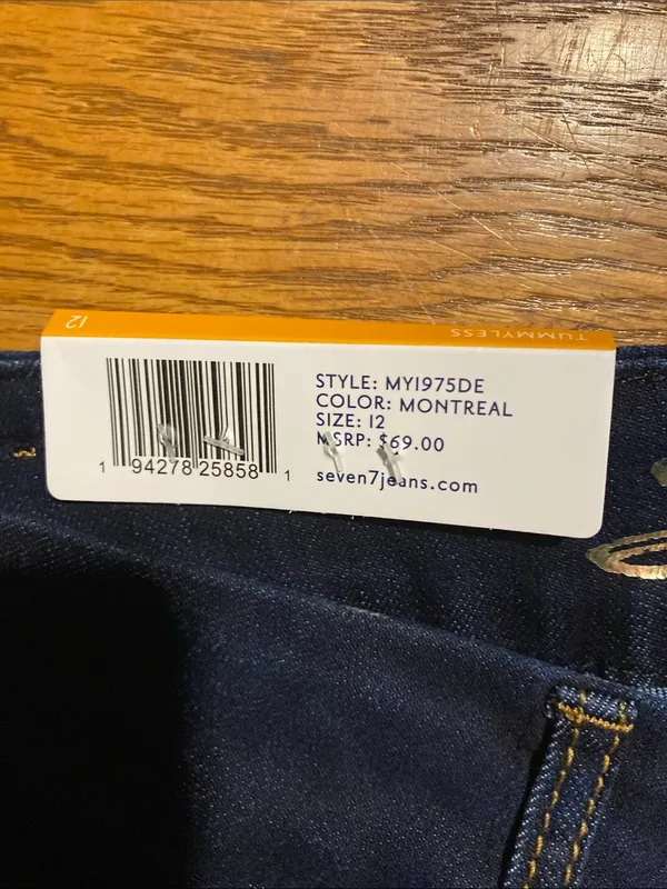 Seven7 Dark Indigo tummyless Jeans NWT size 12 women’s - Image 4