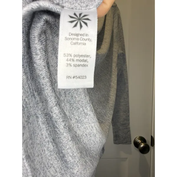 Athleta Pose Top Women’s Marl Grey Long Sleeve Heather Tunic High Low Hem Medium - Image 5