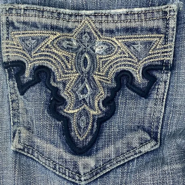 Antik Denim Vintage Blue Western Bootcut Flare Jeans Medium-Dark Wash Womens 27 - Image 9