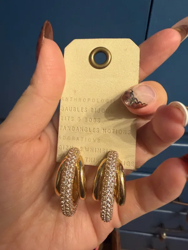 anthropologie Jewelry Domenico Sparkle Crystal Earrings Nwt - Image 5