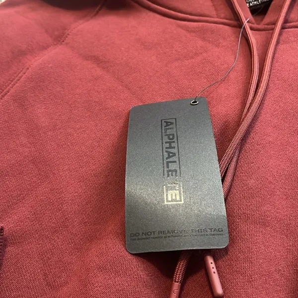 Alphalete Signature‎ Maroon Cropped Fleece Hoodie Small NWT - Image 5