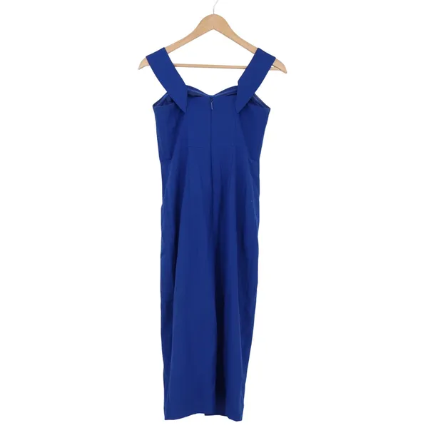 Gabrielle Union Dress Womens XS Sheath Midi Royal Blue Wrap Front Excellent - Image 4