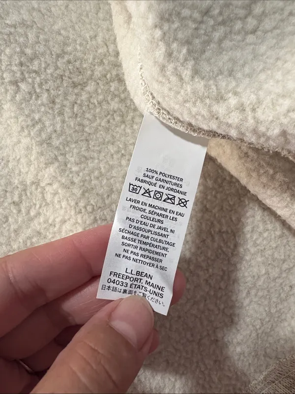 L.L. Bean women's size XL petite Cream Fleece Full-Zip Vest gorp pata - Image 7