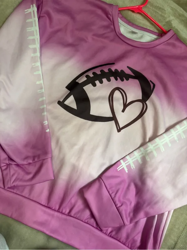 Women’s Pink Football Crewneck - Image 2