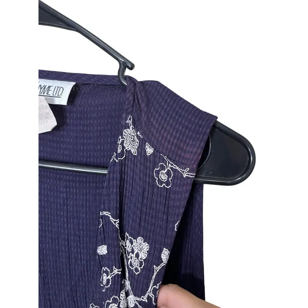 JUST IN THYME LTD Vintage‎ Maxi Dress Sleeveless Floral Embroidered Purple - Image 6