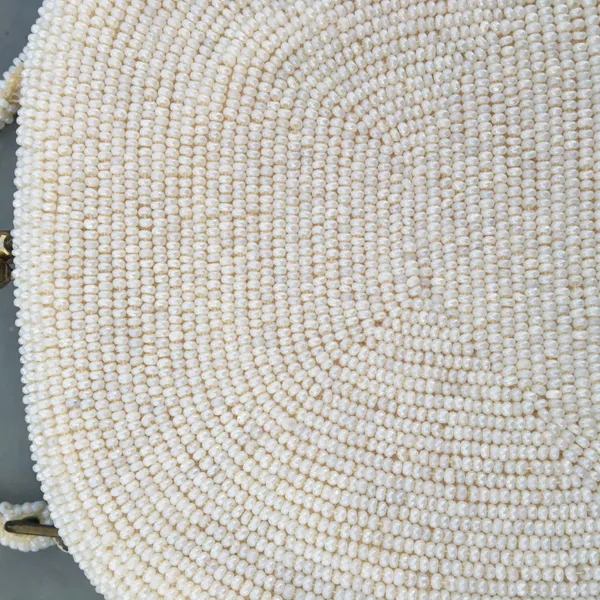 Vintage 50s 60s Beaded Handbag Styled By Simon Cream White - Image 4