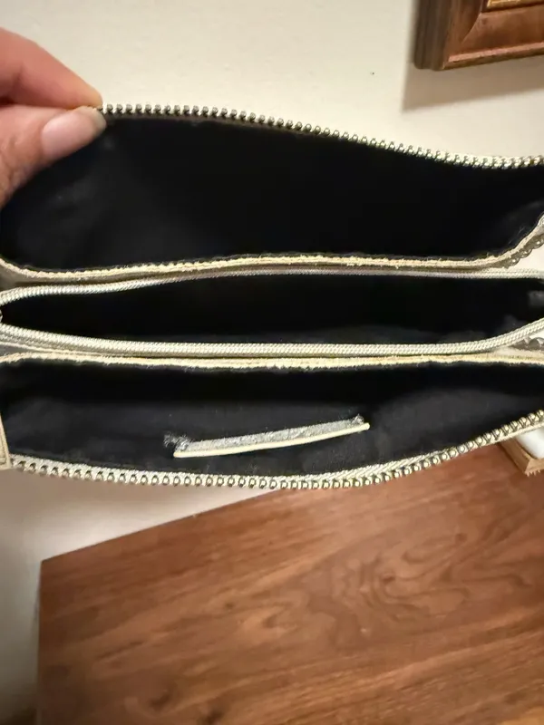 Zara Silver Beaded Clutch - Image 5