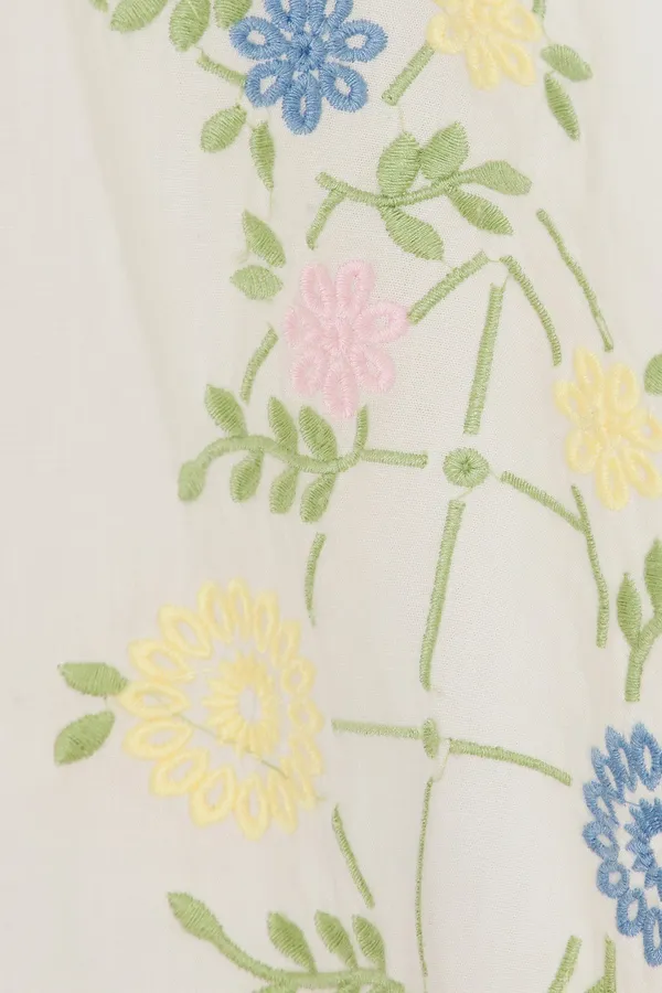 Revolve Anthropologie Damson Madder White Cotton Junia Midi Dress in Embroidered - Image 4