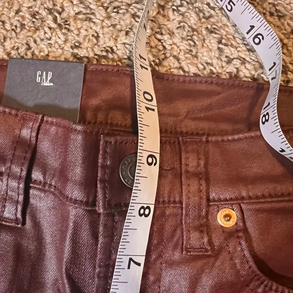 GAP Vintage Slim Mid Rise Coated Jeans Burgundy Red Size 25‎ - Image 5