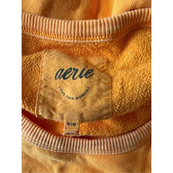 Aerie yellow orange women’s sweatshirt size medium 100% cotton - Image 2