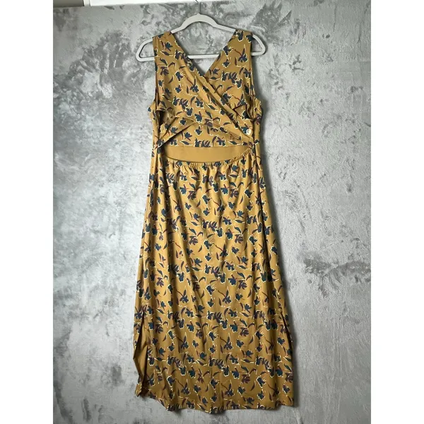 Kuhl Lyra Midi Dress Large Tuscan Sun Floral Print Sleeveless Outdoor Travel - Image 3