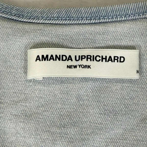 Amanda Uprichard Denim Jumpsuit Light Wash Wide Leg Sleeveless V-Neck Medium - Image 2