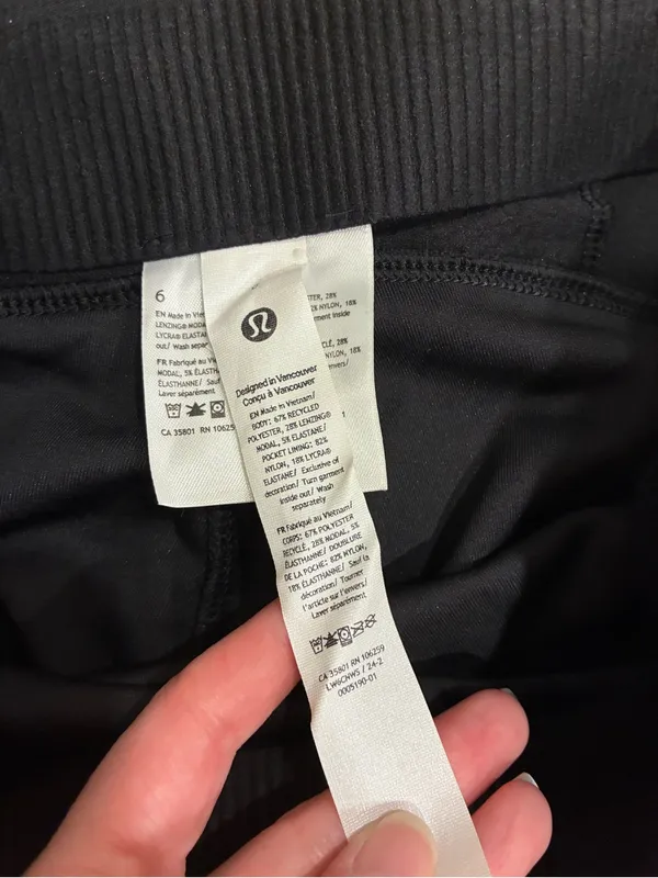 NWT Lululemon Ribbed Softstreme Zip Leg High Rise Cropped Pants 25” Black Size 6 - Image 7