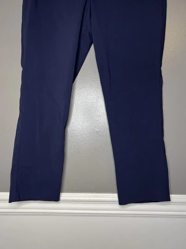 Mario Serrani Dress Pants Womens 12 Blue Ponte Stretch Flat Front Work Office - Image 3